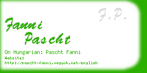 fanni pascht business card